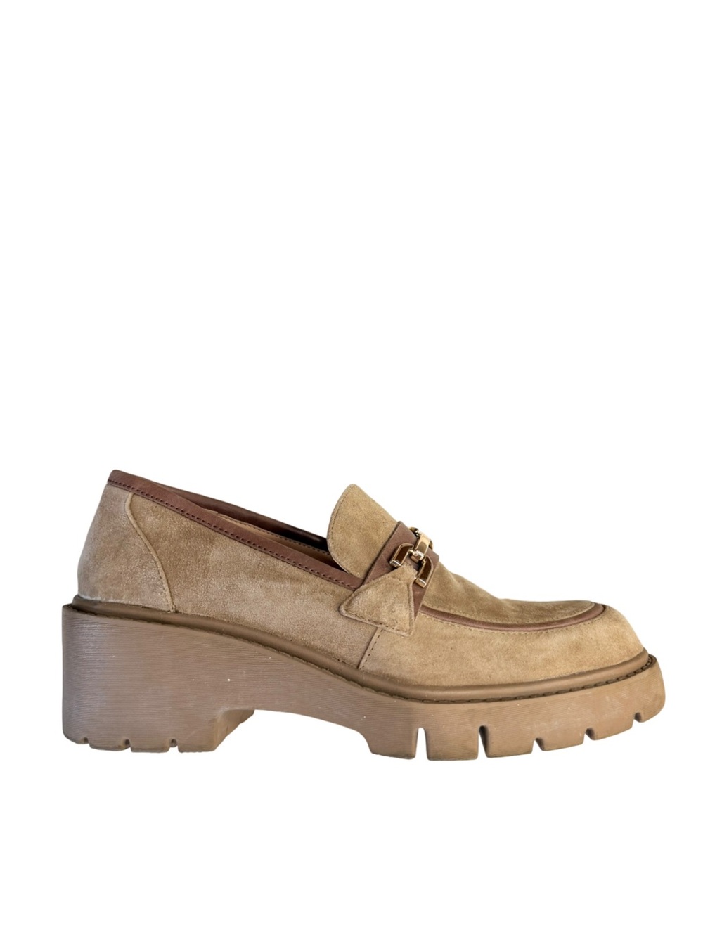 SILENT D XAXI SUEDE PENNY LOAFERS – TAUPE – SIZE 37 (US 6.5–7)